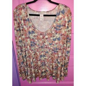 American Rag Cie Floral Long sleeves Top Boho Feminine Cottagecore 2X